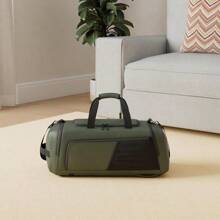 bolsa deportiva impermeable para gimnasio, bolsa de viaje para hombres y mujeres, bolsa de noche con compartimento para zapatos - Verde Oscuro - Ver 2