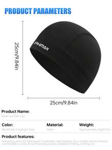 3 pezzi/1 pezzo Cappelli leggeri e traspiranti con design a teschio PHMAX, cappelli da sole da ciclismo estivi, adatti per la corsa, colore nero