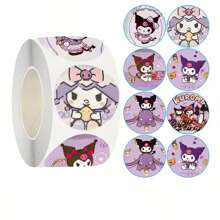 Sanrio (Autorizado) 500 Adesivos/1 Rolo Adesivos da Hello Kitty Beleza Negra Cinnamoroll 500 Rolos - Perfeito para Celulares, Copos e Embalagens de Presentes, Presentes Fofos