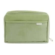 Simple Color Wide-Open Pencil Bag Pen Case 12 Compartments Oxford Fabric Storage Pouch For Stationery School Student , Back To School Gifts