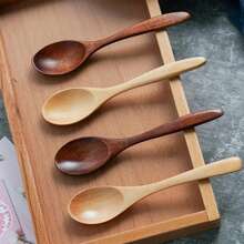 FFXK 10 Stück Holzsuppen-Löffel mit langem Griff, Kaffee-/Milch-Teelöffel, Zucker- und Gewürz-Schöpfkellen, Küchenbesteck, Holzlöffel, Schulbedarf, Weihnachtsgeschenk