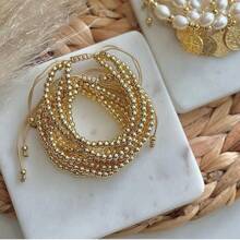 1pc Fashion Layered Beaded Bracelet For Women For Daily Decoration - Gold - View 2