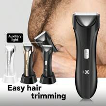 Digital Display Private Scissors Rechargeable Electric Shaver Body Hair Trimming Hair Clipper Beard Shaving Razor - Multicolor - View 2