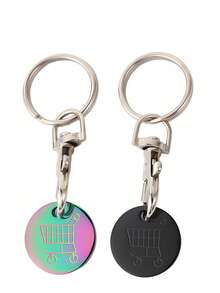 2 chiếc móc khóa tôm hùm cắt laser bằng thép không gỉ, thích hợp cho xe đẩy hàng siêu thị - Nhiều màu - Xem 1