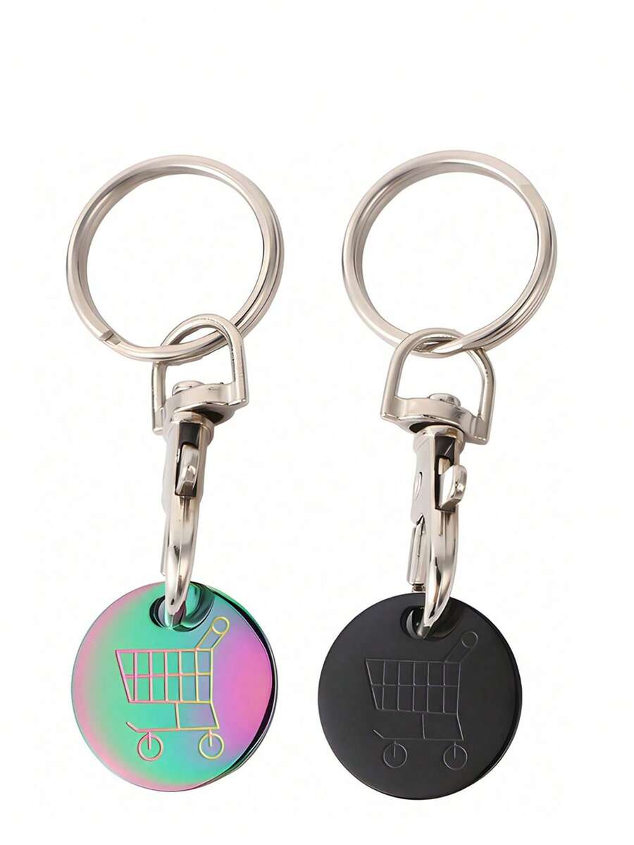 2 chiếc móc khóa tôm hùm cắt laser bằng thép không gỉ, thích hợp cho xe đẩy hàng siêu thị - Nhiều màu - Xem 1