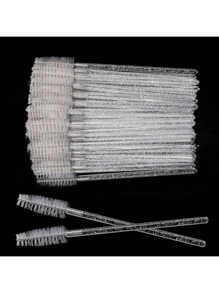 300pcs/100pcs/50pcs/10pcs Crystal Disposable Eyeliner Brushes - For Eyelash Extension, Mascara Application, Makeup Brushes (6 Mixed Colors)