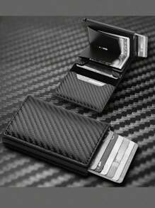 1pc Men's Minimalist Ultra-Thin RFID Blocking Wallet Coin Purse Card Holder Aluminum Alloy With Side Push Function Suitable For ID, Driver's License, Gift For Thanksgiving, Christmas, Valentine's Day