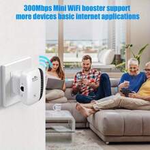300Mbps WiFi Signal Repeater And Expansion Amplifier - An Amplifier That Enhances Network Range, Compatible With Major Brands, American Plugs, 110V-240V, Network Signal Amplifier | Modern Wireless Repeater | Durable Black Casing