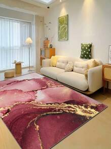 1 pieza de alfombra con patrón de mármol, apta para sala de estar, dormitorio, lavandería, entrada, patio, sala de juegos, hamaca, alfombra decorativa para el hogar