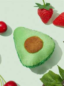 1pc Summer Fruit Style Plush Avocado Pet Toy, Suitable For Small Dogs And Cats, For Relieving Boredom, Playing, And Chewing - Multicolor - View 7