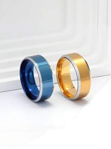 1 pièce Bague minimaliste en acier inoxydable, bijou pour homme