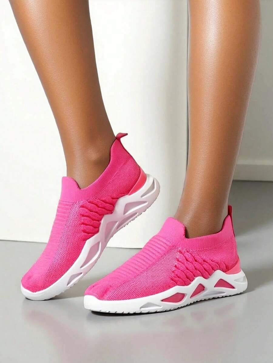 Pantofi de damă Royalfashion Slip-On Cu Strasuri Elavises - Roz fierbinte - Vizualizare 1