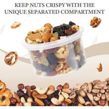 Overnight Oats Containers With Lids, Folding Spoons, And Divided Compartments For Fruit & Nuts, Small Glass 16oz Mason Jars For Oatmeal Yogurt Parfait Storage Jar Christmas Ornaments 2024 - 2 Set-Oat White/Rose Pink - View 5