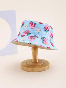 1pc Kids Fruit Print Bucket Hat, Sun Protection Bucket Hat For Boys & Girls, 3-6Y, Spring