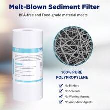 10" X 4.5" Whole House Sediment Water Filter With 5 Micron Rating For Big Blue GE GXWH40L Reverse Osmosis Systems