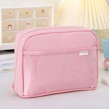 Simple Color Wide-Open Pencil Bag Pen Case 12 Compartments Oxford Fabric Storage Pouch For Stationery School Student , Back To School Gifts