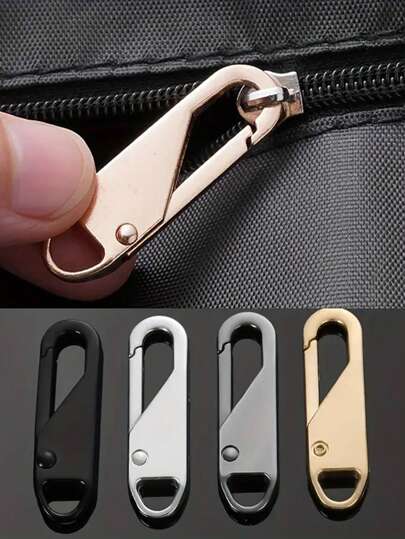 10pcs/8pcs/6pcs/4pcs/2pcs/1pc/12pcs Stainless Steel Zipper Repair Kit - Universal Zipper Slider Replacement, Suitable For Clothing And Wallets - Easy Installation, Durable