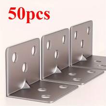 Stainless Steel Straight Angle Brackets, 90 Degree L-Shape Metal Connectors, Heavy Duty Right Angle Supports For Wooden Furniture, Suitable For Furniture And Shelf Construction, Screws Not Included