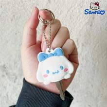 Sanrio 1pc Sanrio Key Protective Caps Set Kawaii Cinnamoroll Cartoon Silicone Key Cover Portable Keychain, Sanrio Cartoon Cartoon Character Shape, Bag Endorsement Key Chain Pendant Decoration, Holiday Birthday Valentine'S Day Preferred Uni Car Accessories Bag Charm School