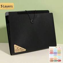 5 Layers A4 File Folder Storage Bag Test Paper Desktop Tool School Stationery Office Supplies. Piano Case With Multiple Layers Of Folders For Office Documents, Maternity Check-Up Materials, Simple And Portable.,Back To School,School Supplies