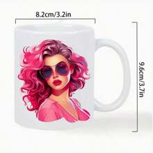 Taza de café de cerámica con diseño de Dama de Rosa, reutilizable, de uso múltiple, con tema de cumpleaños de adultos