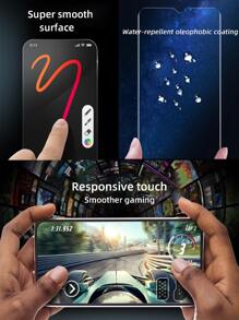 2pcs Galaxy Screen Protector, High-Definition Clear Tempered Glass, Anti-Scratch, Waterproof, Shockproof, Anti-Fingerprint, Full Coverage - Clear - View 9