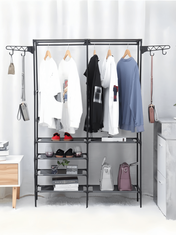 1pc Space Saving Multipurpose Floor Standing Wardrobe, Hat Rack, Shelf, Shoe Rack, Sturdy, Fashionable, Easy To Assemble & Portable, Suitable For Bedroom, Living Room, Office, Study, Holiday Gift, Christmas Gift, Children Gift