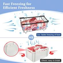 Stackable Freezer Basket With Handles, Refrigerator Storage Basket, Fits 198L Refrigerator Drawer - 6PCS - View 7