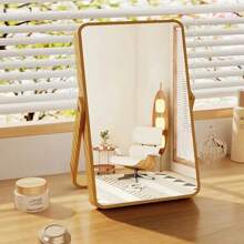 CASEGRACE 1 pieza Espejo de maquillaje de escritorio de madera - Ajustable, espejo de vanidad plegable HD con marco de madera natural, opción de montaje en pared o mesa, ideal para decoración del dormitorio y sala de estar, regalo de cumpleaños perfecto