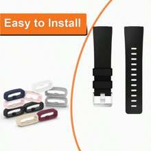 5pcs Multicolor Silicone Watch Band Rings - Durable Watch Band Clips And Protectors For Smartwatches And Sports Watches | Flexible Rubber Replacement Rings With Safety Buckle - 20mm - View 9