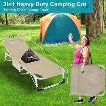 ABORON Oversized XXL Folding Camping Cot W/Mat For Adults, 78" L X 32" W X 18" H, Heavy Duty Outdoor Bed With Carry Bag,1200 D Layer Oxford Travel Camp Cots - 黃色 - 查看 6