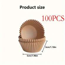 [100/200/500 UNIDADES] Envases para cupcakes y magdalenas de estilo natural y blanco - Capacillos de papel antiadherente de 1.96" (5 cm) de diámetro en la base, resistentes, compostables y libres de cloro para usar en freidora de aire/congelador/preparación de comidas (caramelos, chocolates, recuerdos de fiesta, kits de cocina para el aula, presentaciones de postres para bodas, uso en cafeterías). Tazas desechables para hornear, envasado de tartas, perfecta opción para cumpleaños, festivales y fiestas - Color verdadero de la pulpa de madera. - Ver 14