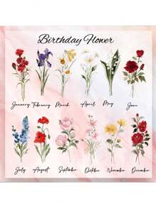 1PC Personalised Customised PU Jewellery Box, Customisable Birthday Month Flower Jewellery Box, Portable Travel Jewellery Box, Multifunctional Ring Jewellery Storage Box, Mother's Day Gift For Mum, Birthday Gift For Mum, Souvenir Gift For Girlfriend