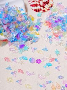 100pcs Spring Summer Nail Decorations Ocean Animal Mermaid Shell Starfish Nail Charms For Nail Art - Cute Kawaii Fish & Jellyfish Flatback Rhinestones, DIY Nails Decorations, Scrapbooking & Home Decor Craft Accessories