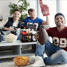 1pc Foldable Plastic Beverage Tray With 6 Bottle Holders And Cup Compartments - Space Saving Portable Design, Suitable For Bar, Party, Outdoor Activities And Kitchen Storage, Bar Accessories | Portable Drink Carrier | Lightweight Drink Holder