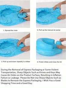 1pc Inflatable Child Seat, Sitting & Standing Floor Seat For Children, Portable Kids' Chair, Baby Bathtub Seat, Suitable For 3-36 Months (Manually Press To Inflate, No Air Pump Required)The Pictures Are For Reference Only. Please Check If The Size Is Suitable For Your Baby - Multicolor - View 5