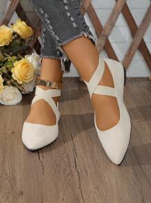 Zapatos de mujer: Bailarinas de punta negras clásicas de moda, zapatos planos antideslizantes para exterior, zapatillas planas de punta, mocasines, bailarinas, bailarinas con lentejuelas y brillo, bailarinas con banda elástica cruzada, bailarinas de bajo empeine, bailarinas con estampado de leopardo. Adecuados para fiestas, escuela, uso diario, fitness al aire libre, senderismo. - Chantilly - Ver 4