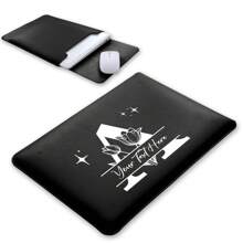 1pc Personalized Floral Pattern Laptop Sleeve/Bag, Customizable With Girl's Name, Fits 13/14/15/16 Inch Laptops, Portable Waterproof Leather Laptop Case, Shock-Absorbing, Creative And Fun Customized Notebook Laptop Bag For School, Office, Commute, Modern & Fashionable Style, Lightweight And Portable Laptop Inner Sleeve For Women/Girls - Black - View 4