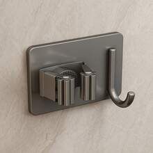 1/2/3pcs 304 Stainless Steel Mop Hooks, Bathroom Wall Mounted Mop Holder, No Drilling Required, Strong Adhesive Mop Rack