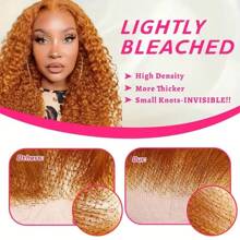 Super Soft Orange Deep Wave Lace Front Wig For Women, 13x4 HD Transparent  Human Hair, Glueless 200% Density Curly Wig - Perfect Christmas Gift, Ginger, Christmas Gifts