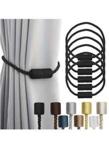 2 Pieces Retro Style Magnetic Curtain Tie-Plastic Elegant Rope Tie-Strong Magnetic Curtain Clip, Suitable For Living Room, Bedroom, Home And Office.