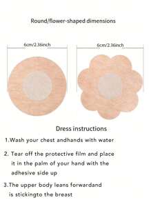 50 حبة شريط لتغطية الحلمة شفاف للاستخدام مرة واحدة، وسادات للحلمة نوع لا ينسج، لاصقات لتغطية الصدر - كاكي - مشاهدة 8