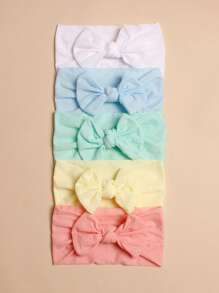 5pcs Baby Bow Decor Hair Band Love Valentine - Multicolor - View 7