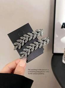 2 件韩式水晶麦穗发夹，优雅鬓角刘海发夹，女士波浪侧夹，鳄鱼发饰 - 彩色 - 查看 13