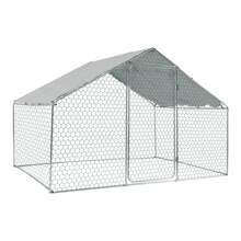 Large Metal Chicken Coop 10x6x6FT - Durable Galvanized Steel Structure With Ventilation,118.11 Inches In Length, 78.74 Inches In Width, And 78.74 Inches In Height - Silver Grey - View 8