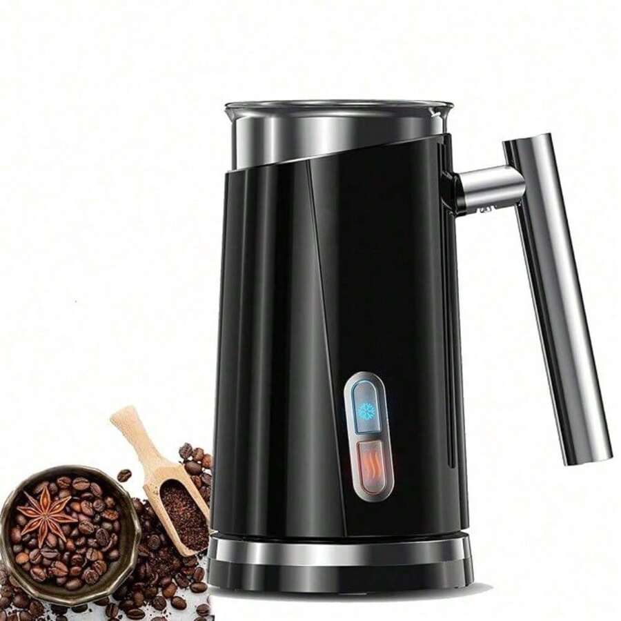 Automatic Milk Frother 3 In 1 Electric Hot And Cold Milk Frother Warmer For Milk Latte Foam Maker Hot Chocolates Cappuccino (Black/White)_CBETCL