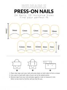 24 Pieces Of European And American Short, Cute, And Fresh Flower Design Decorative Nail Patches, Fully Covered With Fake Nail Art Patches, Nail Art Supplies, Versatile Daily Wearing Nail Set, Suitable For Office Women, Parties, Dates, And Daily Wear To Decorate Your Nails And Enhance Your Fashionable Taste Of Nails