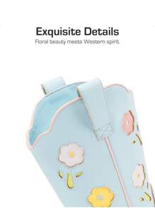 Girls'Cowgirl Boots – Mid-Calf Western Riding Boots For Toddlers, Little Kids & Big Kids - 藍色 - 查看 6