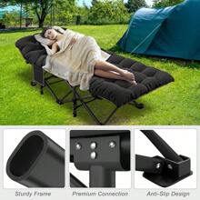 ABORON Oversized XXL Folding Camping Cot W/Mat For Adults, 78" L X 32" W X 18" H, Heavy Duty Outdoor Bed With Carry Bag,1200 D Layer Oxford Travel Camp Cots - 黑色 - 查看 4