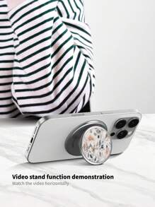 PULOKA Magnetic Phone Holder Grip, Strong Magnets & Phone Holder With Comfortable Grip - Portable Video Stand For Horizontal Viewing Compatible With IPhone, Android Phone, Gift For Birthday, Family, Friends Push-Pull Phone Grip, Phone Accessories